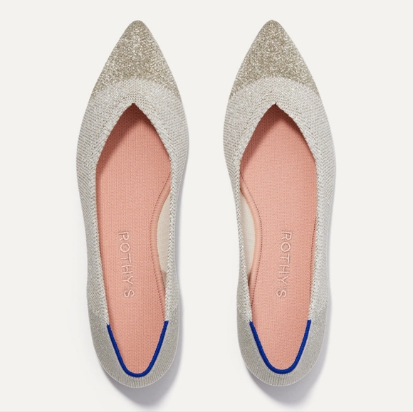 Rothy's The Point, Diamond Metallic, Size 9.5 - Picture 2 of 15